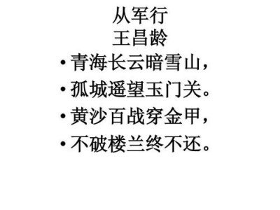 ​边塞诗十首经典（春风不度玉门关）