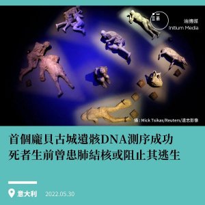 ​首个庞贝古城遗骸DNA测序成功 死者生前曾患肺结核或阻止其逃生