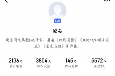 ​推荐都市类大神作家——醛石