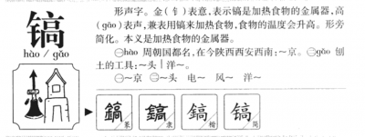 ​镐怎么读_详细释义说文解字字形书法
