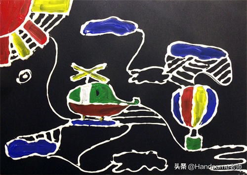 儿童创意美术:沥粉画-跟着线走