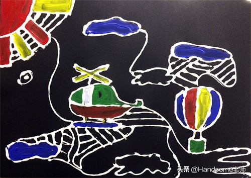 儿童创意美术:沥粉画-跟着线走