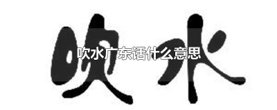 ​吹水广东话什么意思